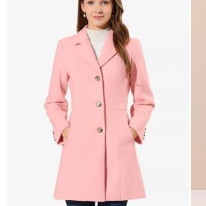 Single Breasted Light /Pale Pink Outerwear Winter Coat, Large NWOT